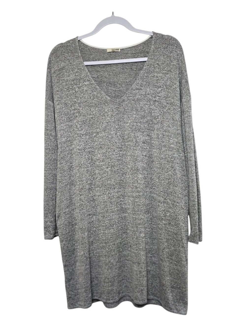 Aritzia Wilfred Free Gail Dress Light Grey Heathered Jersey Knit Long Sleeve M